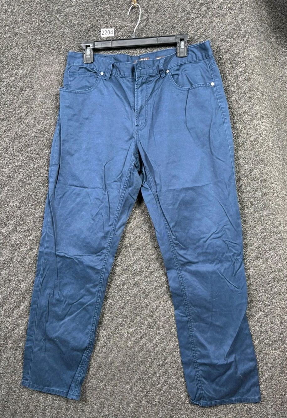 Michael Kors Tailored Fit Gray Pants Mens  Navy Tapered Leg Mid Rise Size 32/30